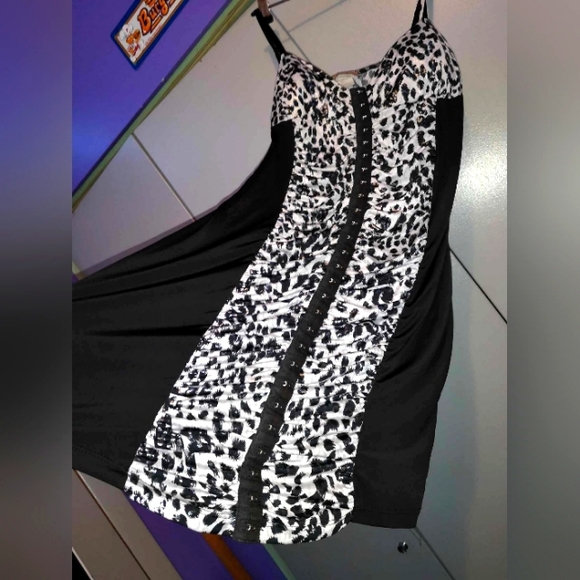 Y2K Metallic Silver Cheetah Print Slip - Picture 2 of 6